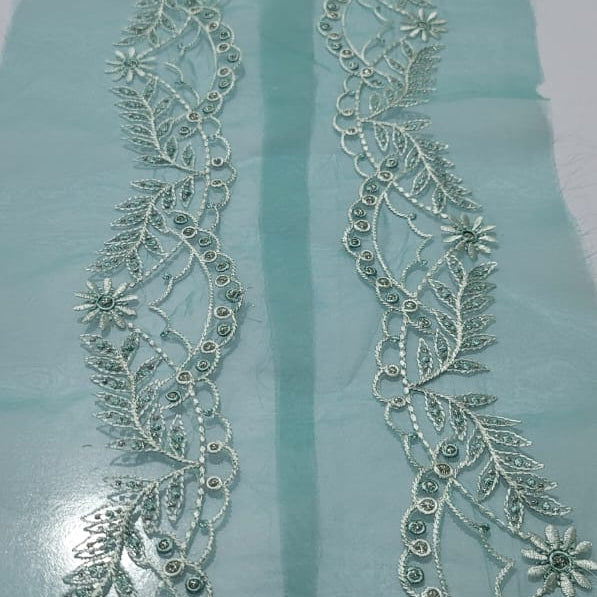 Elegant Embroidered Mirror Border Lace