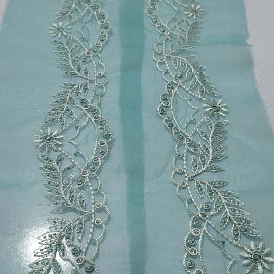 Elegant Embroidered Mirror Border Lace