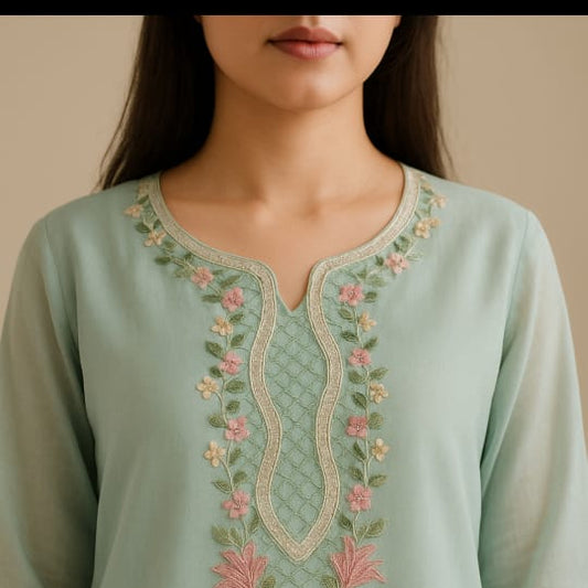 Embroidered Neckline Patch